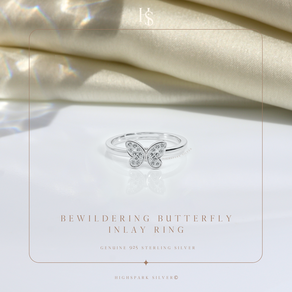 Butterfly Designer Adjustable Ring in 925 Sterling Silver for Women With Diamond like Brilliance Zirconia