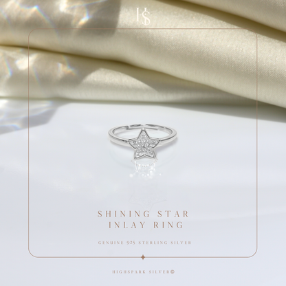 Shining Star Adjustable Ring in 925 Sterling Silver for Women With Diamond like Brilliance Zirconia