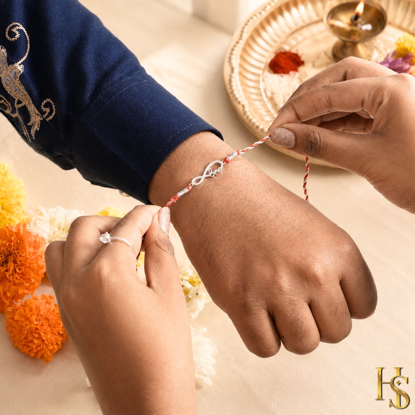 Infinity Bond Silver Rakhi for Brother – 925 Sterling Silver
