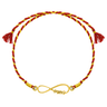 Red Twist Infinity Gold-Plated Silver Rakhi for Brother