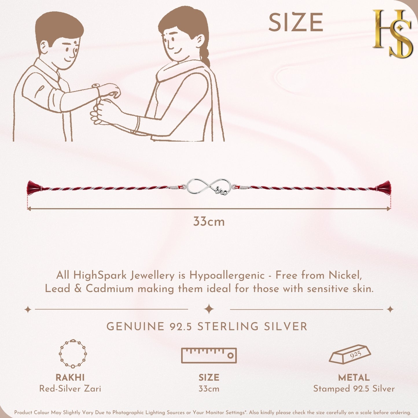 Infinity Love Silver Rakhi for Brother – 925 Sterling Silver