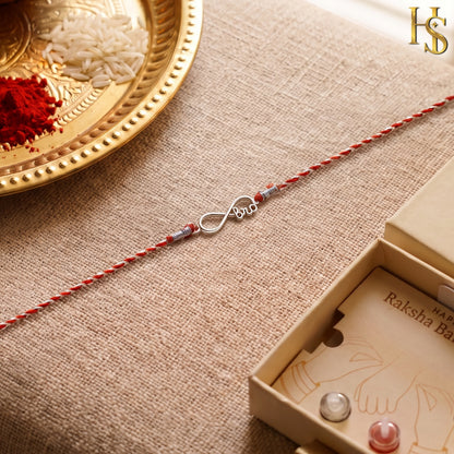 Infinity Love Silver Rakhi for Brother – 925 Sterling Silver