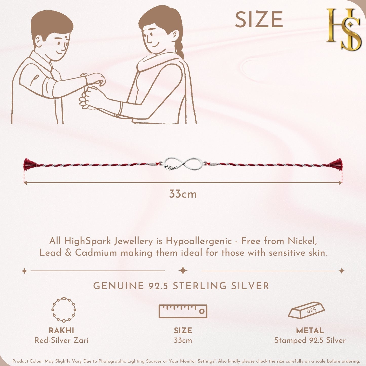 Infinity Heart Silver Rakhi for Brother – 925 Sterling Silver