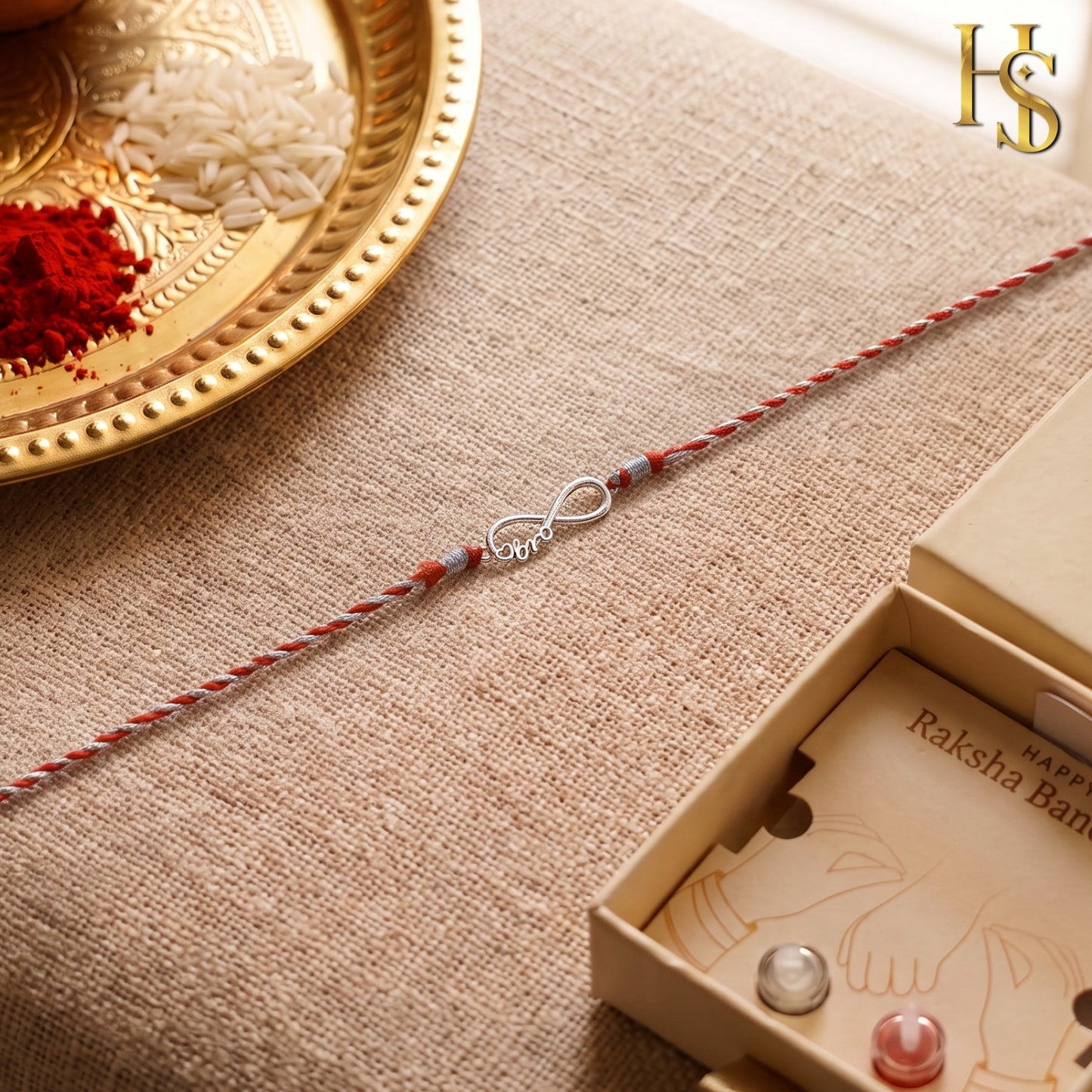 Infinity Heart Silver Rakhi for Brother – 925 Sterling Silver