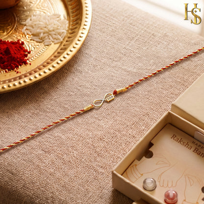 Timeless 18k Gold Finish Silver Rakhi for Brother – 925 Silver