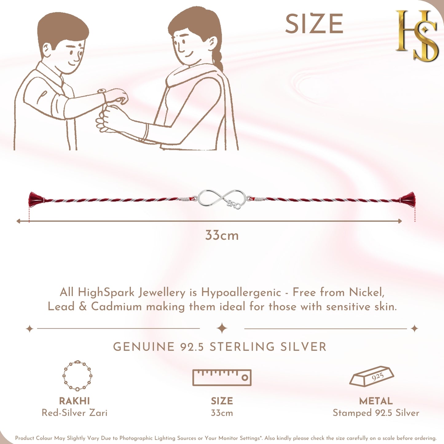 Infinity Knot Silver Rakhi for Brother – 925 Sterling Silver