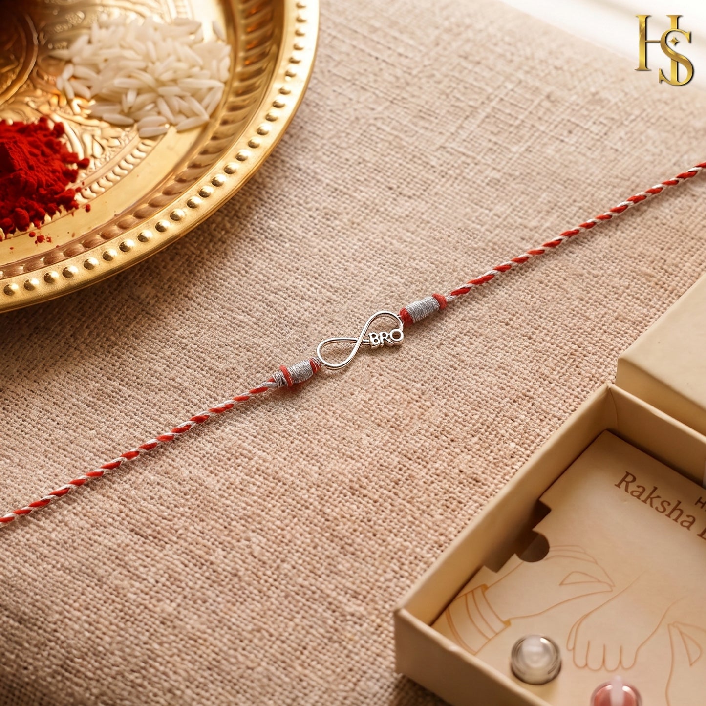 Infinity Knot Silver Rakhi for Brother – 925 Sterling Silver