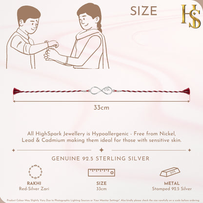 Infinity Bandhan Silver Rakhi for Bhai – 925 Silver