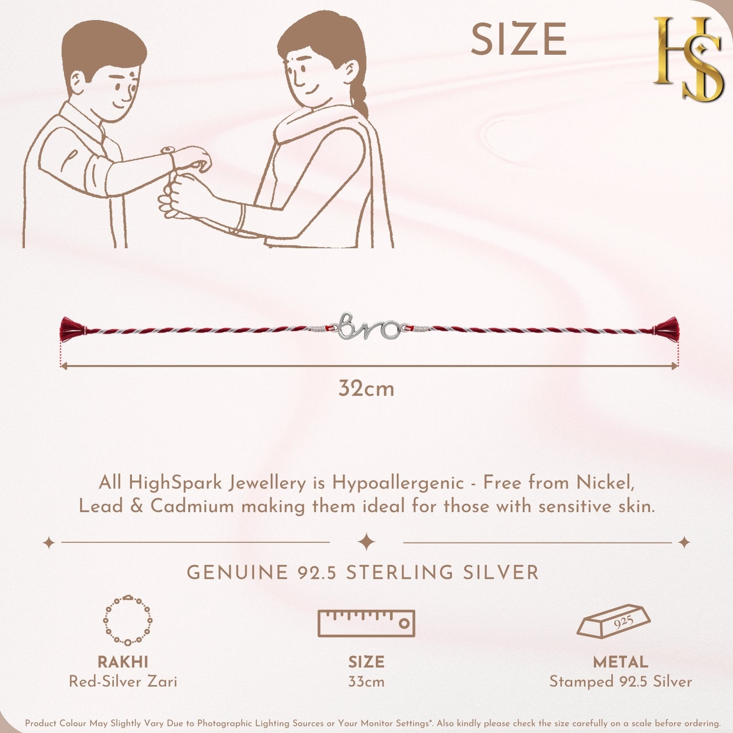 BroCode Silver Rakhi for Brother – 925 Sterling Silver