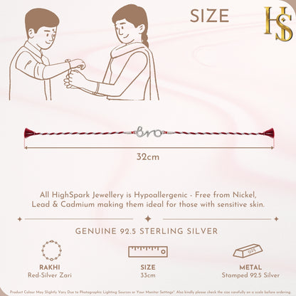 BroCode Silver Rakhi for Brother – 925 Sterling Silver