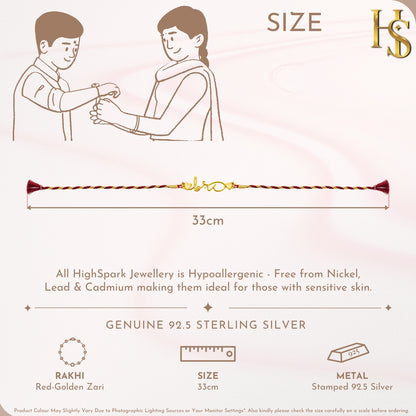 Heart Bro Silver Rakhi for Brother – 925 Silver