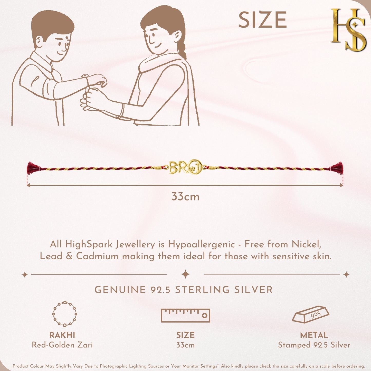 BroCode 18k Gold Finish Silver Rakhi for Brother – 925 Silver