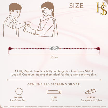 Hashtag BroCode Silver Rakhi for Brother – 925 Silver