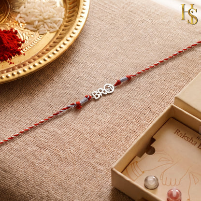 Hashtag BroCode Silver Rakhi for Brother – 925 Silver