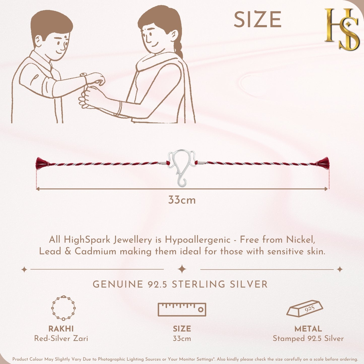 Ganesha Silver Rakhi for Brother – 925 Sterling Silver