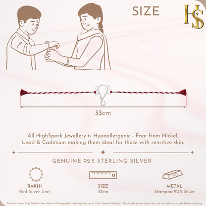Ganesha Silver Rakhi for Brother – 925 Sterling Silver