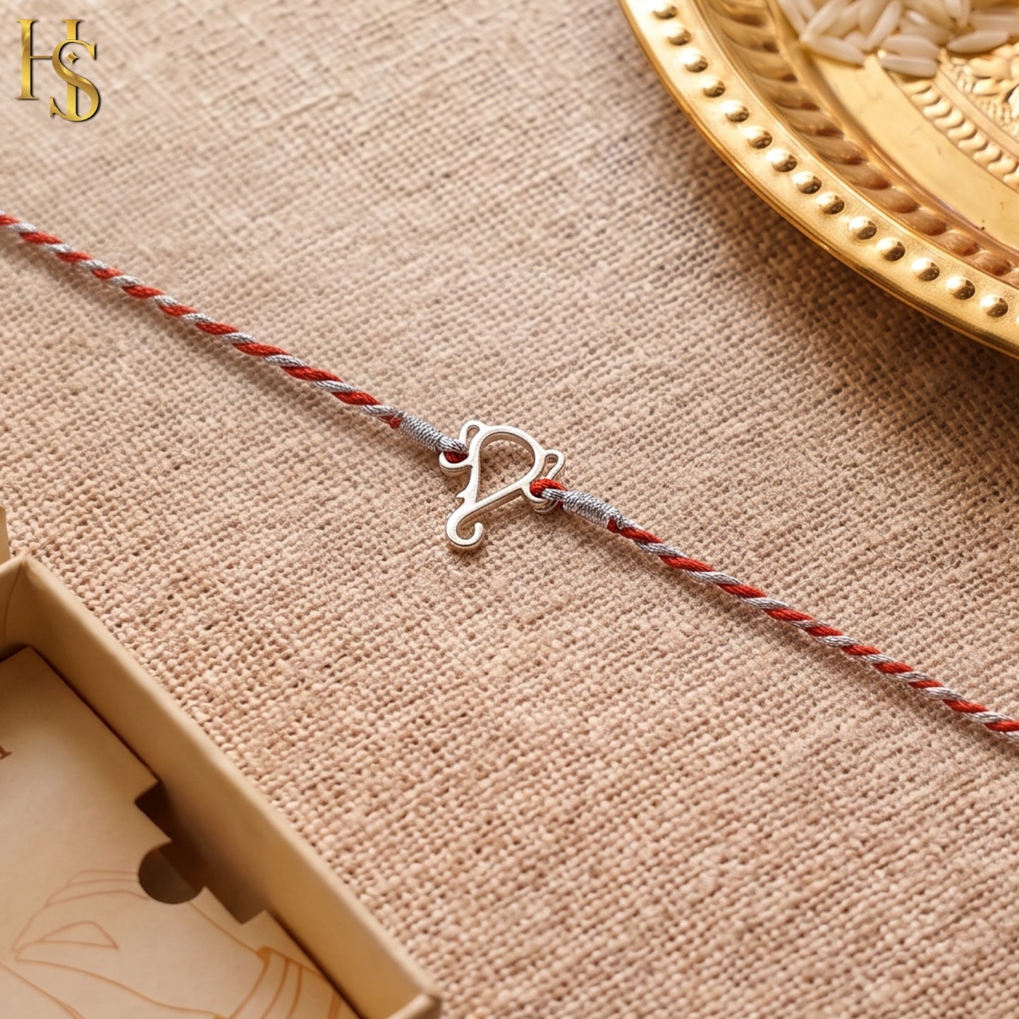 Ganesha Silver Rakhi for Brother – 925 Sterling Silver