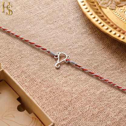 Ganesha Silver Rakhi for Brother – 925 Sterling Silver