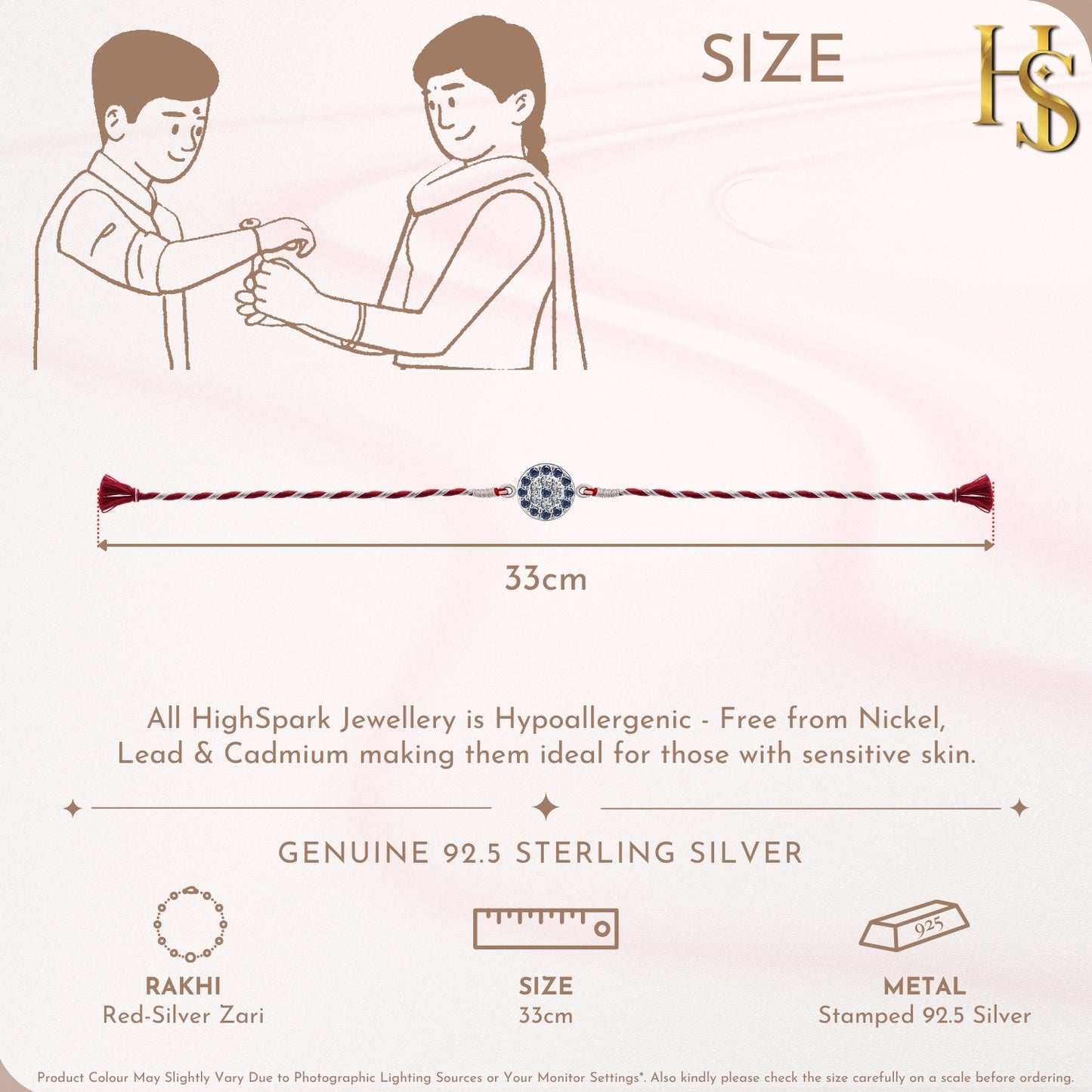 Blue Evil Eye Silver Rakhi for Brother – 925 Silver