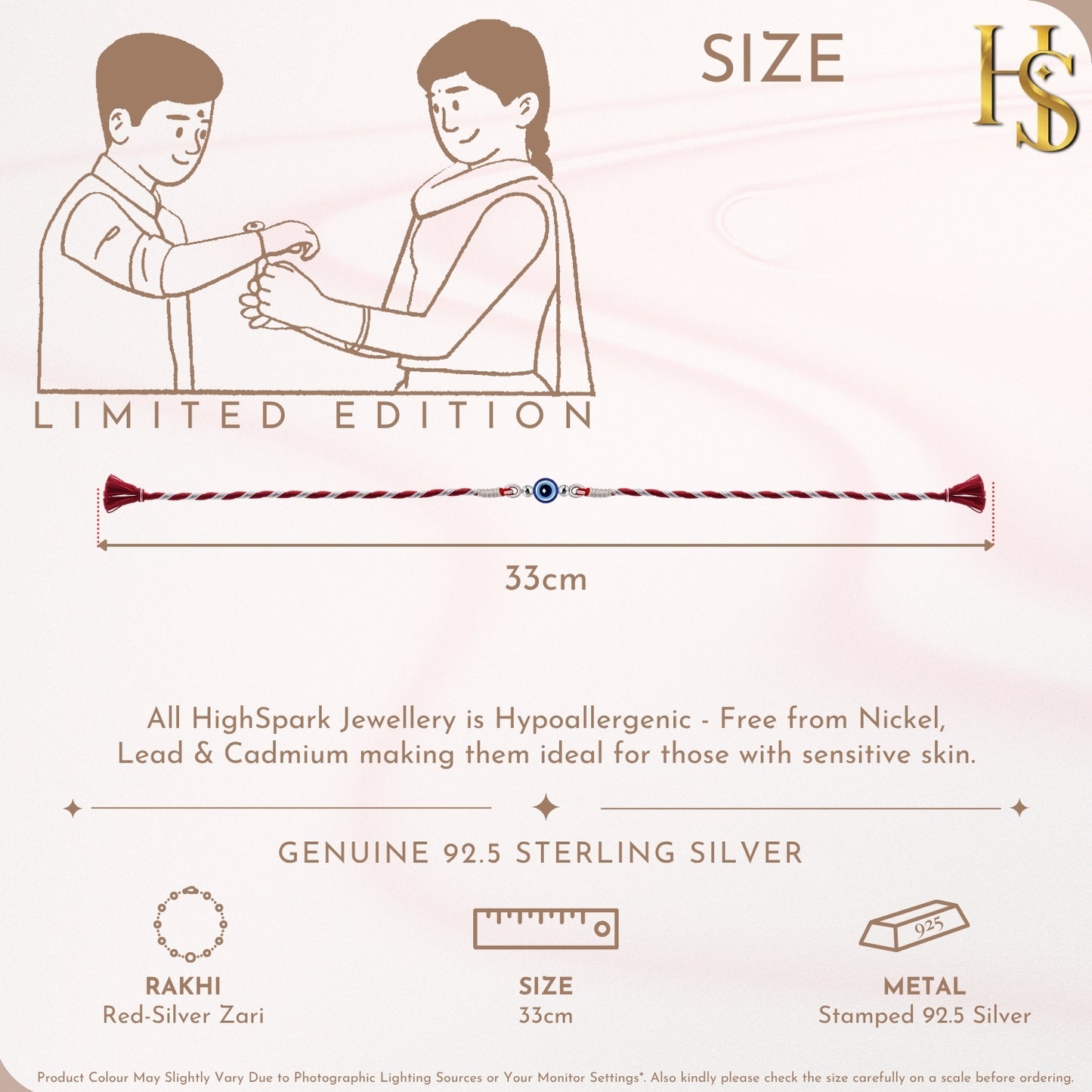 Evil Eye Protection Silver Rakhi for Brother – 925 Sterling Silver