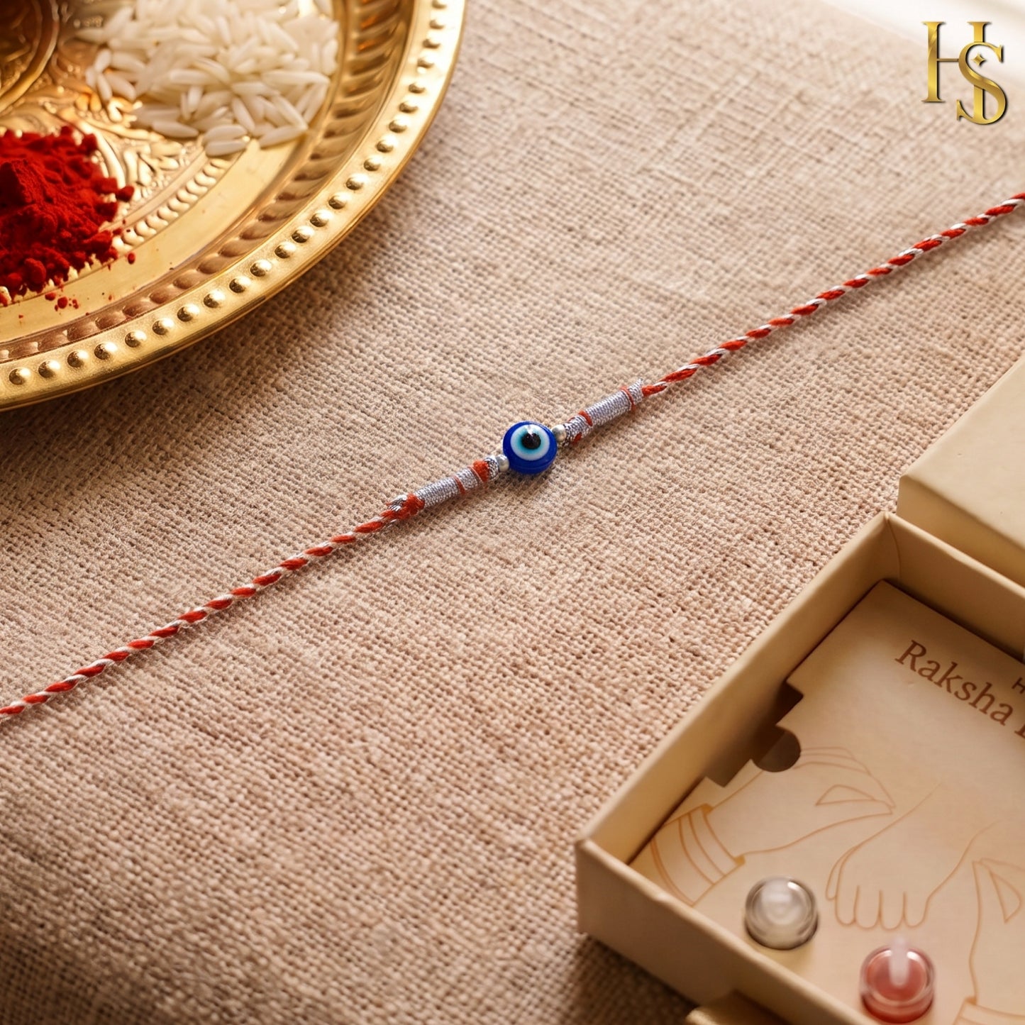 Evil Eye Protection Silver Rakhi for Brother – 925 Sterling Silver