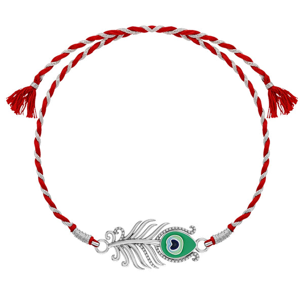 Krishna Morpankh Silver Rakhi for Brother – 925 Silver