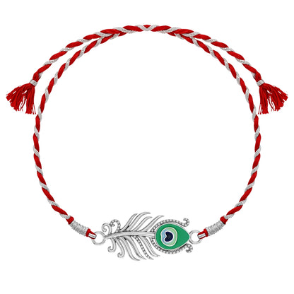 Krishna Morpankh Rakhi For Boys & Men in 92.5 Sterling Silver