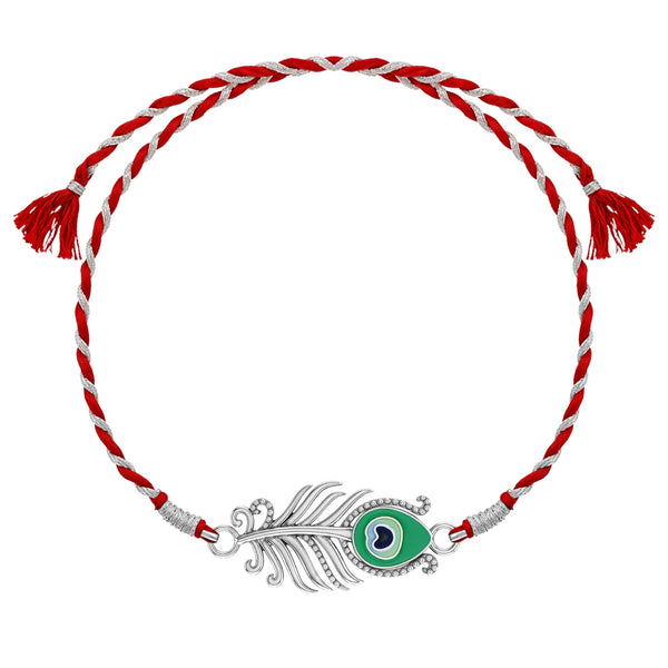 Krishna Morpankh Silver Rakhi for Brother – 925 Silver