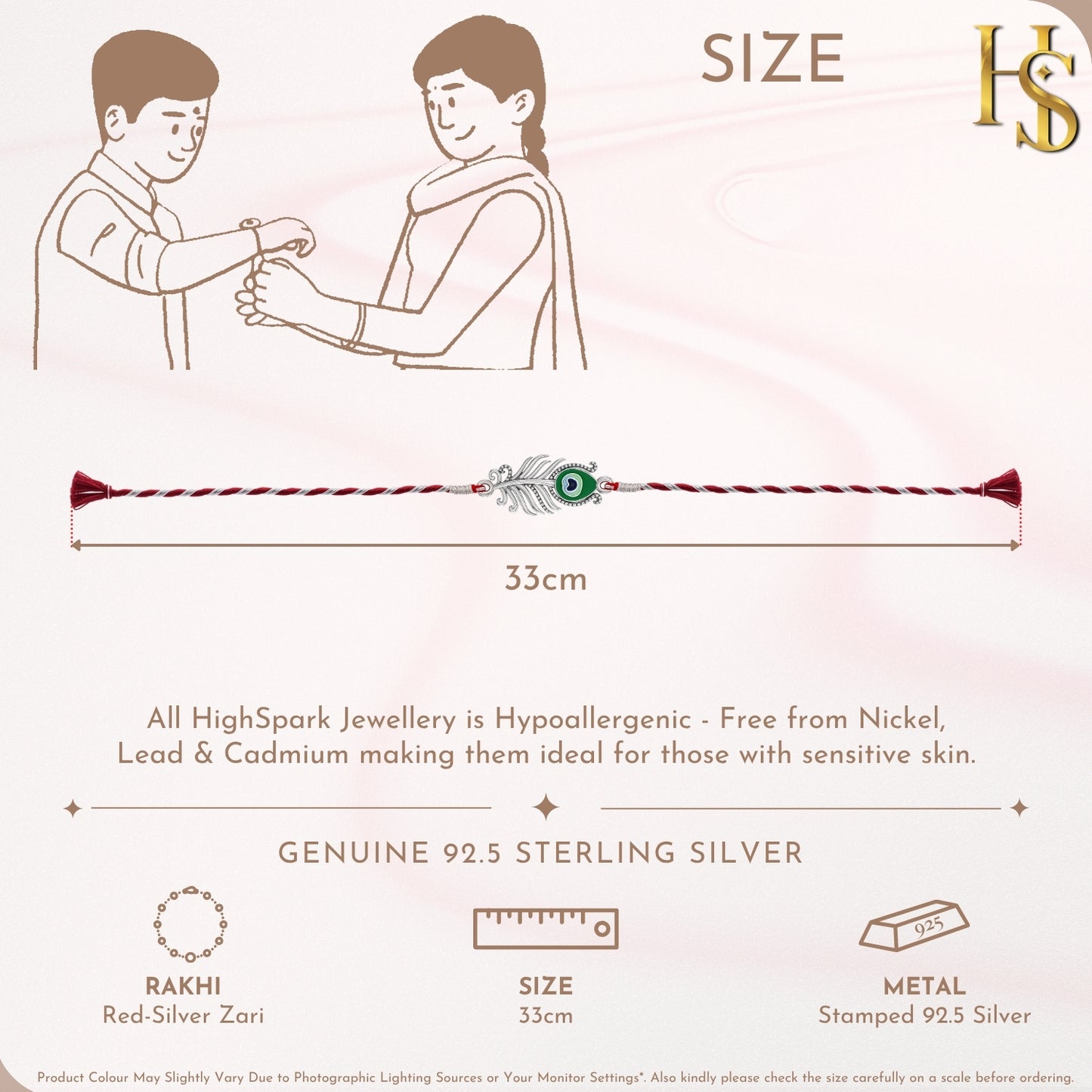 Krishna Morpankh Rakhi For Boys & Men in 92.5 Sterling Silver