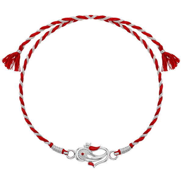 Ganesh Silver Rakhi for Brother – 925 Silver