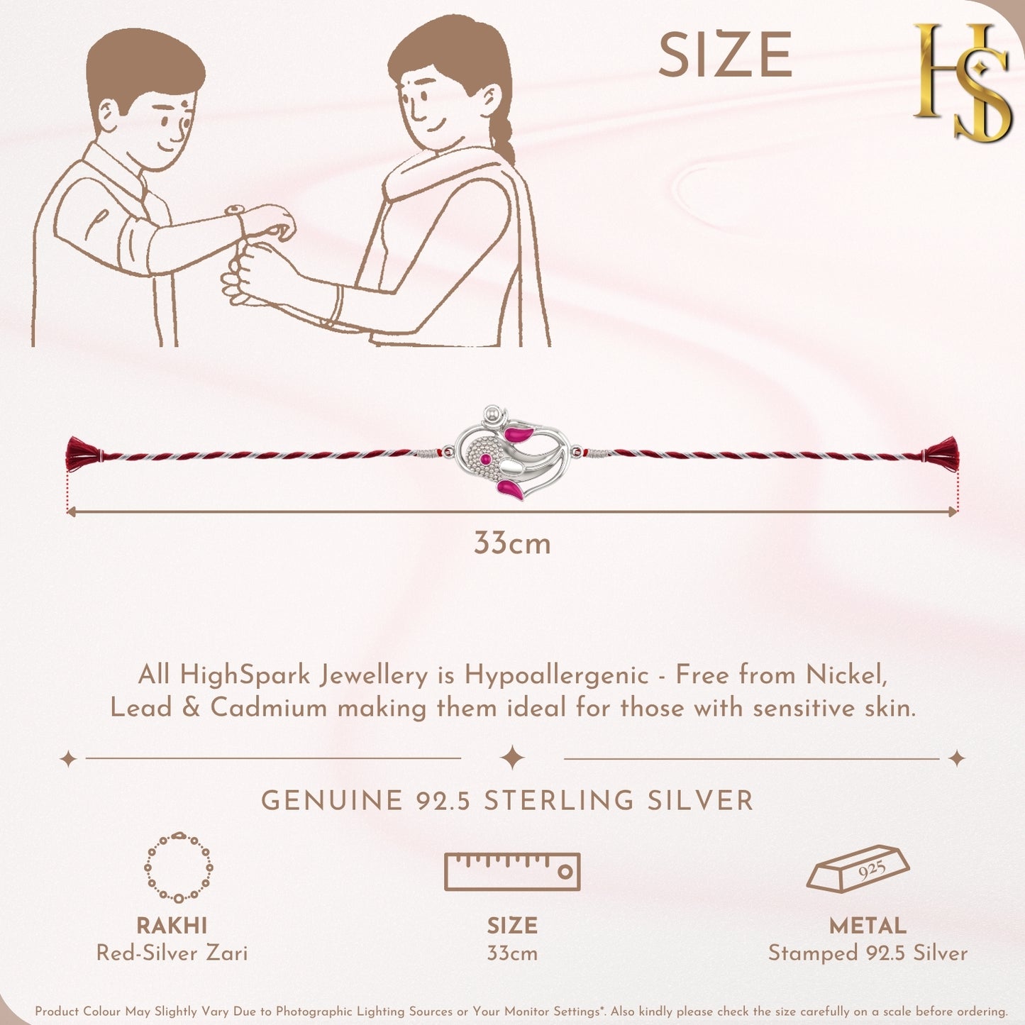 Ganesh Rakhi For Boys & Men in 92.5 Sterling Silver