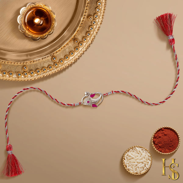 Ganesh Silver Rakhi for Brother – 925 Silver