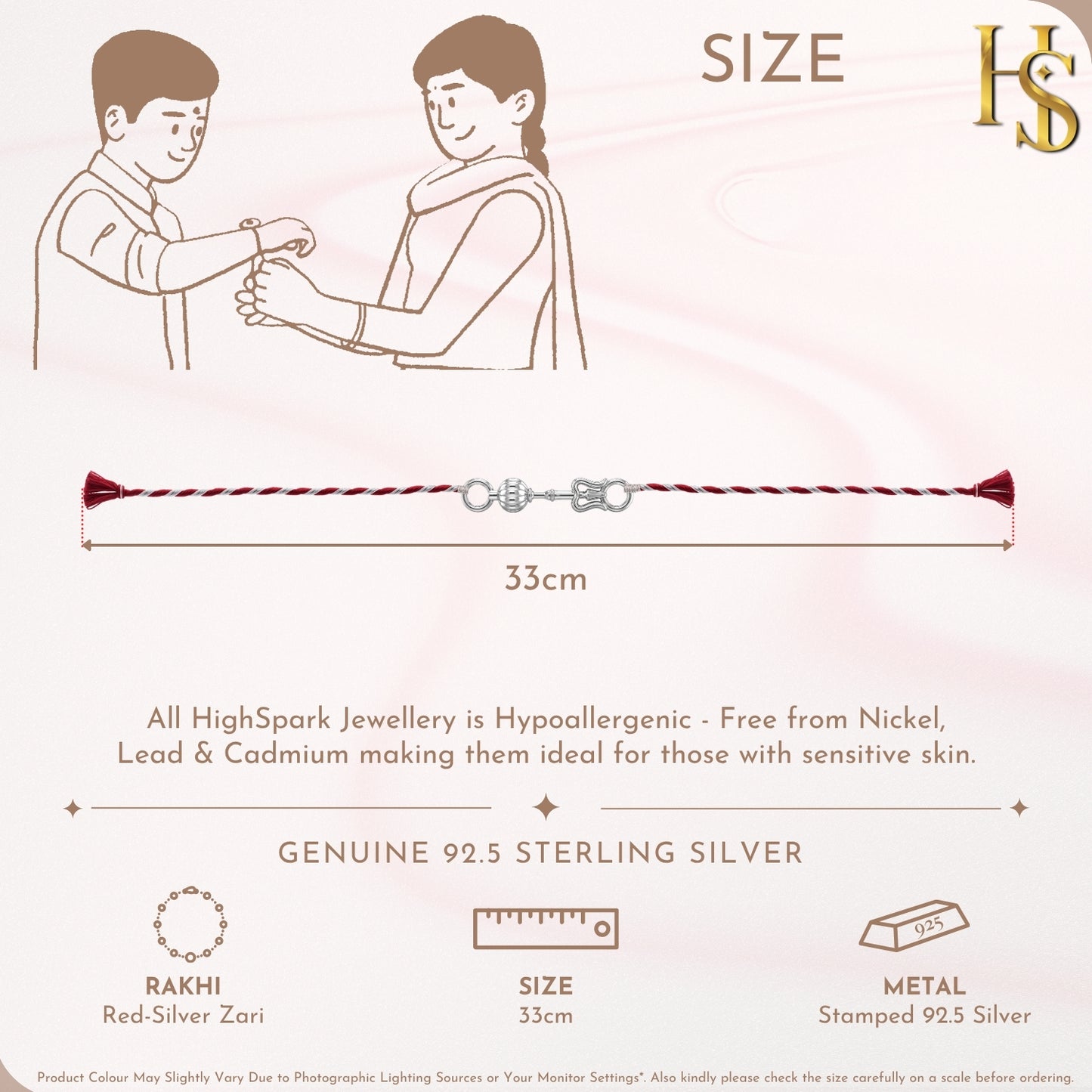 Trishul Rakhi For Boys & Men in 92.5 Sterling Silver