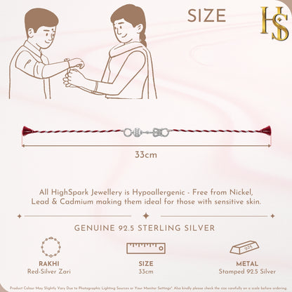 Trishul Rakhi For Boys & Men in 92.5 Sterling Silver