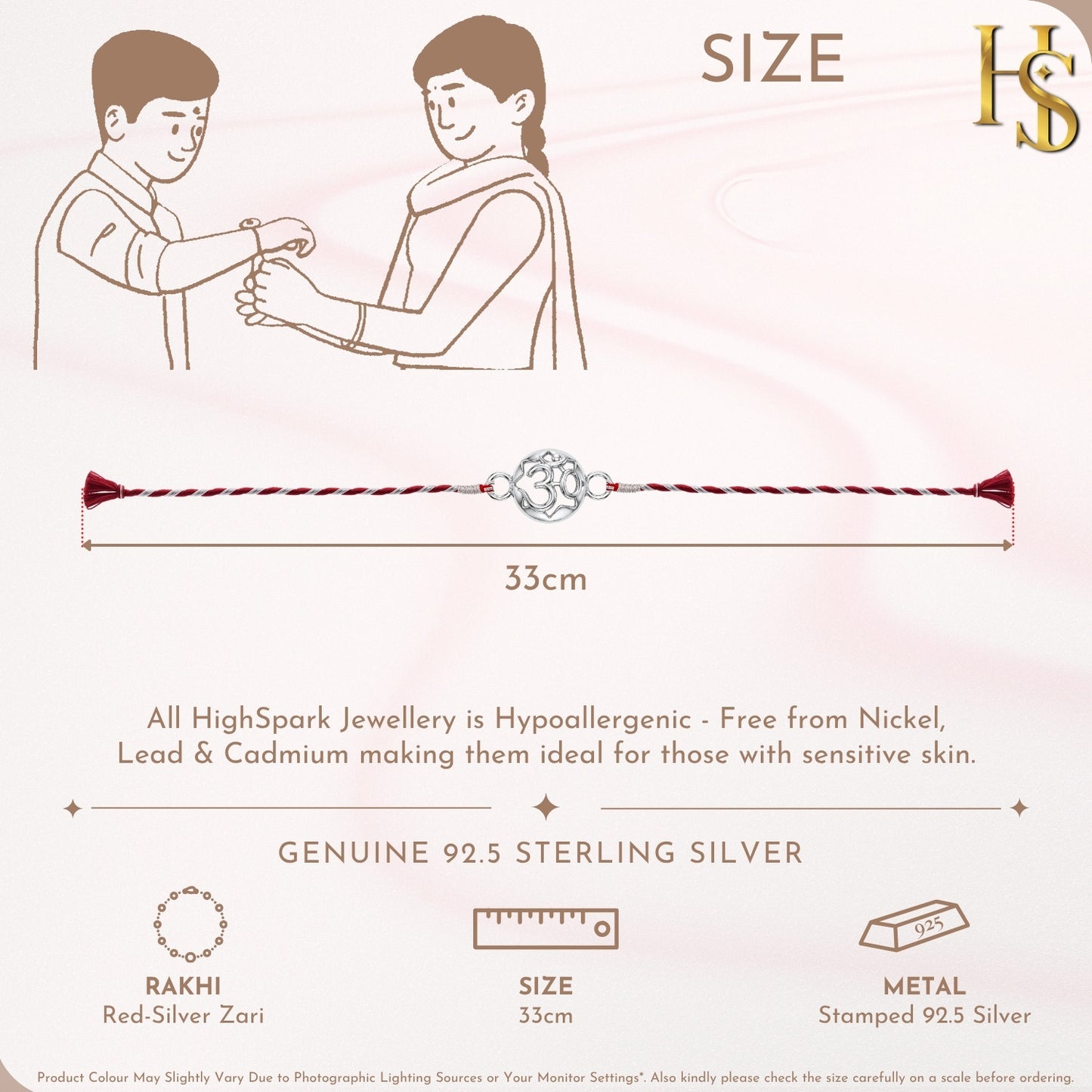 Shield Om Rakhi For Boys & Men in 92.5 Sterling Silver