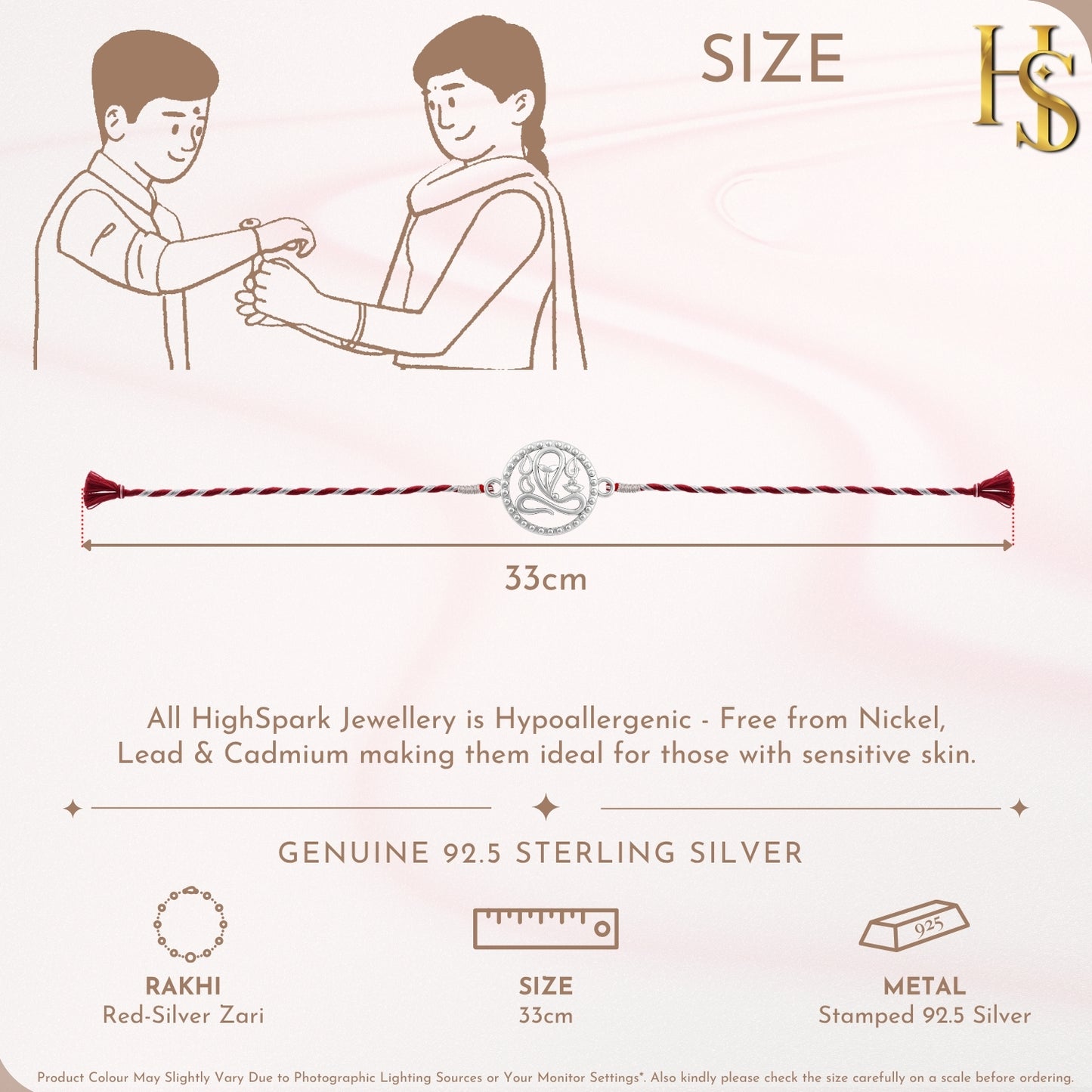 Vigneshwara Rakhi For Boys & Men in 92.5 Sterling Silver