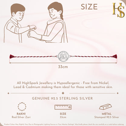 Vigneshwara Rakhi For Boys & Men in 92.5 Sterling Silver