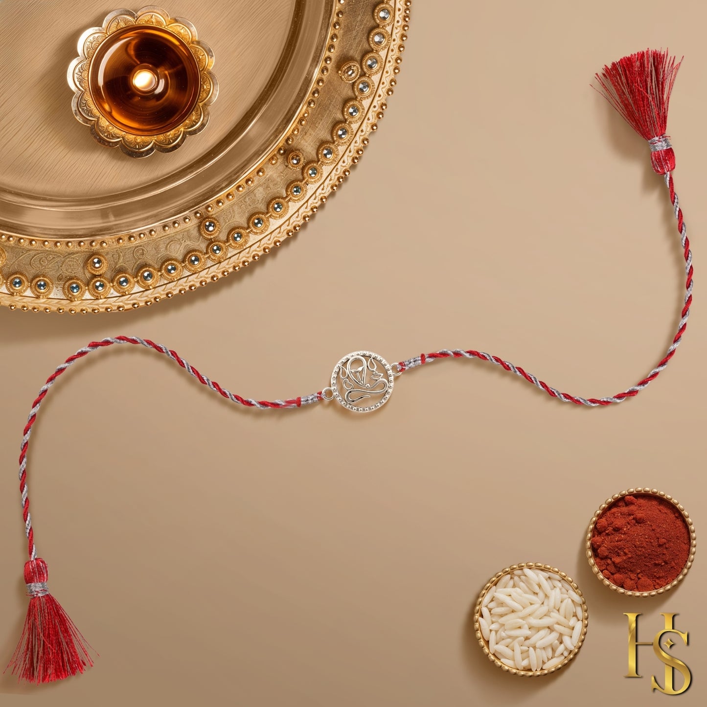 Vigneshwara Rakhi For Boys & Men in 92.5 Sterling Silver