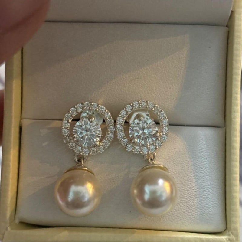 Customer photo - Circle of Life Pearl Earrings for Women in 925 Sterling Silver