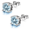 Aquamarine Butterfly Solitaire Earrings in Sterling Silver