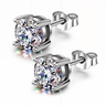 April Birthstone Solitaire Earrings in 925 Sterling Silver