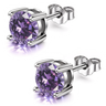 Alexandrite Solitaire Earrings in 925 Sterling Silver