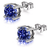 Tanzanite Solitaire Earrings in 925 Sterling Silver
