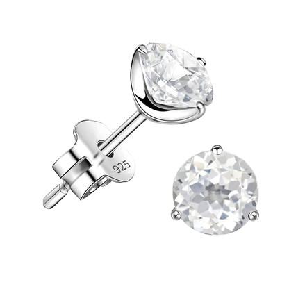 Real Clear Quartz Gemstone Earrings in 92.5 Sterling Silver