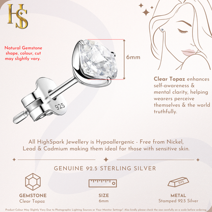 Real Clear Quartz Gemstone Earrings in 92.5 Sterling Silver