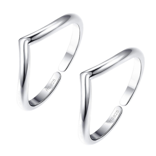 Royal Crown Toe Rings - Band Rings - 925 Sterling Silver - 2 Pieces