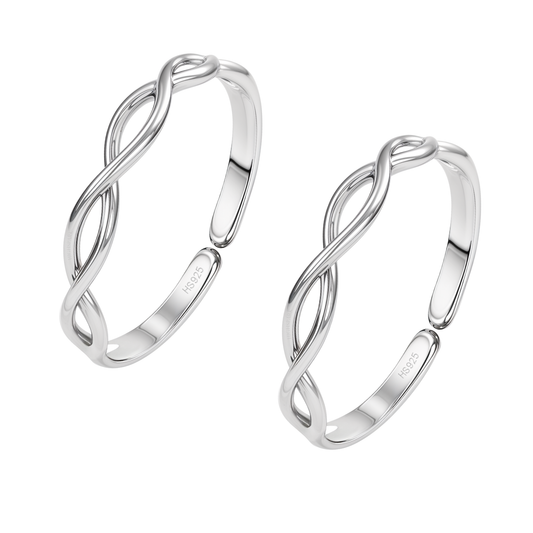 Intertwined Infinity Toe Rings – Adjustable 925 Sterling Silver - 2 Piece