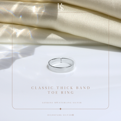 Classic Thick Band Toe Ring - Band Ring - 925 Sterling Silver - 1 Piece