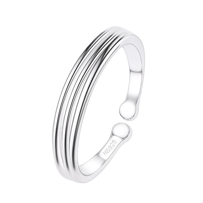 Timeless Triple Line Toe Ring - Band Ring - 925 Sterling Silver - 1 Piece