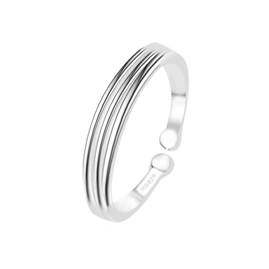 Timeless Triple Line Toe Ring - Band Ring - 925 Sterling Silver - 1 Piece